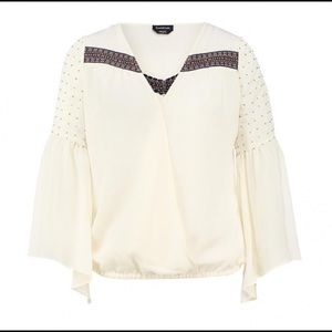 Bebe Bell Sleeve Wrap Top